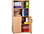 Armoire haute de bureau en bois | LxPxH 800 x 400 x 1592 mm | 3 étagères | Avec placard | Blanc | Karbon | Certeo