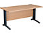 Schreibtisch mit Kabeldurchlass Karbon K5 | BxT 1200 x 800 mm | Silberner Rahmen | Schwarz | Certeo