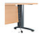 Schreibtisch mit Kabeldurchlass und Rollcontainer Karbon K5 | 2 Schubladen | BxT 1200 x 800 mm | Weißer Rahmen | Buche | Certeo