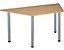 Table de réunion avec pieds tubulaires | Forme trapèze| LxPxH 1600 x 694 x 740 mm| Piétement argenté | Blanc | Karbon | Certeo