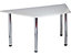 Table de réunion avec pieds tubulaires | Forme trapèze| LxPxH 1600 x 694 x 740 mm| Piétement argenté | Blanc | Karbon | Certeo