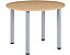 Table de réunion avec pieds tubulaires | Circulaire| Diamètre 1000 mm Hauteur 740 mm| Piétement argenté | Blanc | Karbon | Certeo