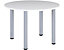 Table de réunion avec pieds tubulaires | Circulaire| Diamètre 1000 mm Hauteur 740 mm| Piétement argenté | Blanc | Karbon | Certeo