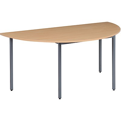 Flexi-Tisch Karbon | Halbkreisförmig | BxTxH 1200 x 600 x 725 mm | Graphit Rahmen | Buche | Certeo