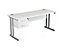 Schreibtisch Deluxe kompakt Karbon K3 | BxT 1600 x 800 mm | Silberner Rahmen | Weiß | Certeo