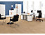 Büroschreibtisch | Ecke rechts | BxTxH 2000 x 1000 x 720 mm | Lichtgrau-Silber | Geramöbel