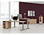 Schreibtisch | Elektrisch höhenverstellbar | BxTxH 1800 x 1000 x 700-1200 mm | Ahorn-Silber | Geramöbel