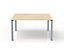 EOL | Bureau bench à plan partagé L.160 x P 165 | Table de base | Plateau chêne clair | Piétement gris aluminium