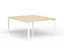 EOL | Bureau bench à plan partagé L.160 x P 165 | Table de base | Plateau chêne clair | Piétement gris aluminium
