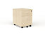 EOL | Caisson mobile 2 tiroirs | 1 tiroir pour dossiers suspendus | Chêne clair | Poignées blanches