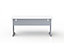 EOL | Bureau rectangulaire L 160 cm | Plateau chêne clair | Piétement gris aluminium