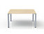 EOL | Table de réunion 165 x 140 cm | Plateaux chêne clair | Piétement gris aluminium