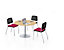 EOL | Table individuelle ronde - ø 100 cm |plateaux Chêne clair | Piétements Gris aluminium