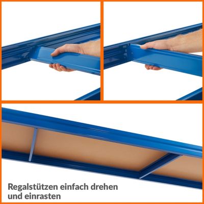 Mega Deal | 5x Werkstattregale HxBxT 1770 x 1600 x 600 mm | 1x Werkbank HxBxT 870 x 1200 x 600 mm | silbergrau | Certeo