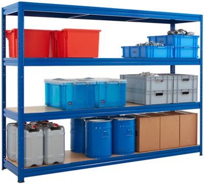 Stabiles Lagerregal | Tragkraft bis zu 600 kg pro Fachboden | HxBxT 1770 x 900 x 450 mm | Silber