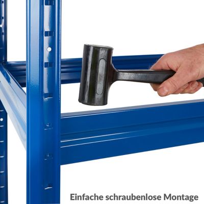Stabiles Garagenregal | Tragkraft bis zu 600 kg pro Fachboden | HxBxT 1770 x 900 x 450 mm | Silber