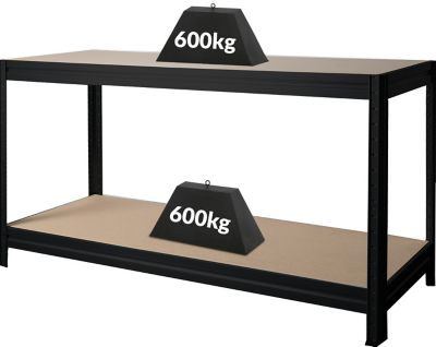 Établi réglable en hauteur | Charge max. 600 kg | HxLxP 870 x 1200 x 600 mm | Profondeur 60 cm | Gris