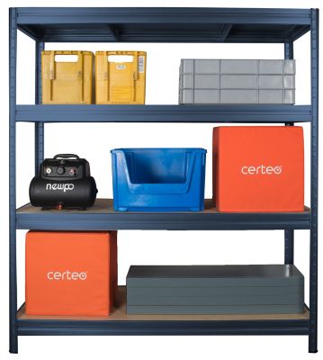 Mega Deal | 5x Werkstattregale HxBxT 1770 x 1600 x 600 mm | 1x Werkbank HxBxT 870 x 1200 x 600 mm | silbergrau | Certeo