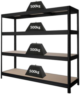 Étagère de rangement pour cave | Jusqu'à 600 Kg par niveau | HxLxP 1770 x 900 x 450 mm | Argent