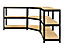 Regalsystem | 1x Schwerlastregale + 1x Eckregal | HxBxT 180 x 120 x 45 cm | Traglast: 250 kg pro Fachboden | Schwarz | Certeo