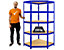Système d'étagères | Étagères métalliques pour garage + étagères d'angle | HxLxP 180 x 120 x 45 cm | Charge maximale : 250 kg par tablette | Bleu | Certeo