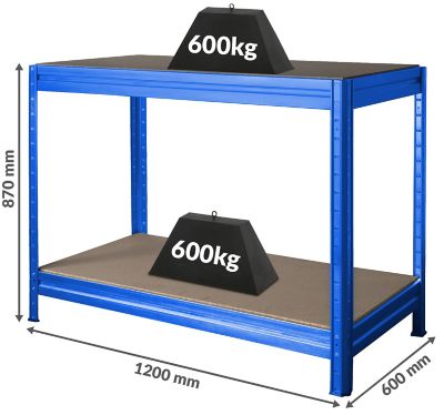 Établi réglable en hauteur | Charge max. 600 kg | HxLxP 870 x 1200 x 600 mm | Profondeur 60 cm | Gris