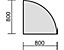  Verkettungsplatte Viertelkreis 90° inkl. Verkettungsmaterial | 800x800 | Lichtgrau| 4 Fuß Eco | Geramöbel