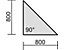  Verkettungsplatte Dreieck 90° |  inkl. Verkettungsmaterial |  800x800x |  Ahorn| 4 Fuß Flex | Geramöbel